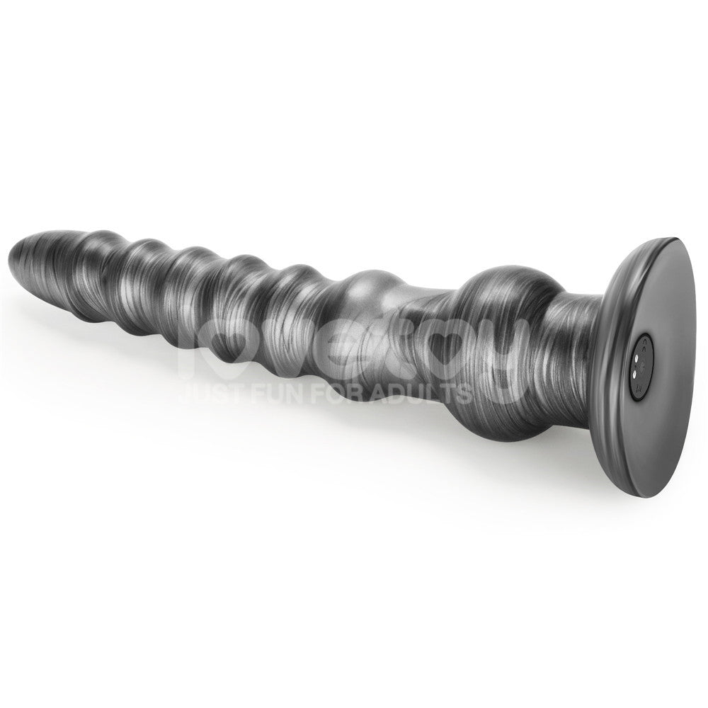 King Sized Vibrating Vibrax Slider 12.5 Inch Grey Dildo