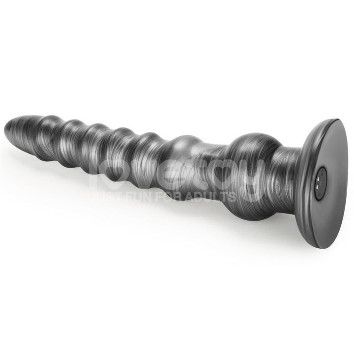 King Sized Vibrating Vibrax Slider 12.5 Inch Grey Dildo