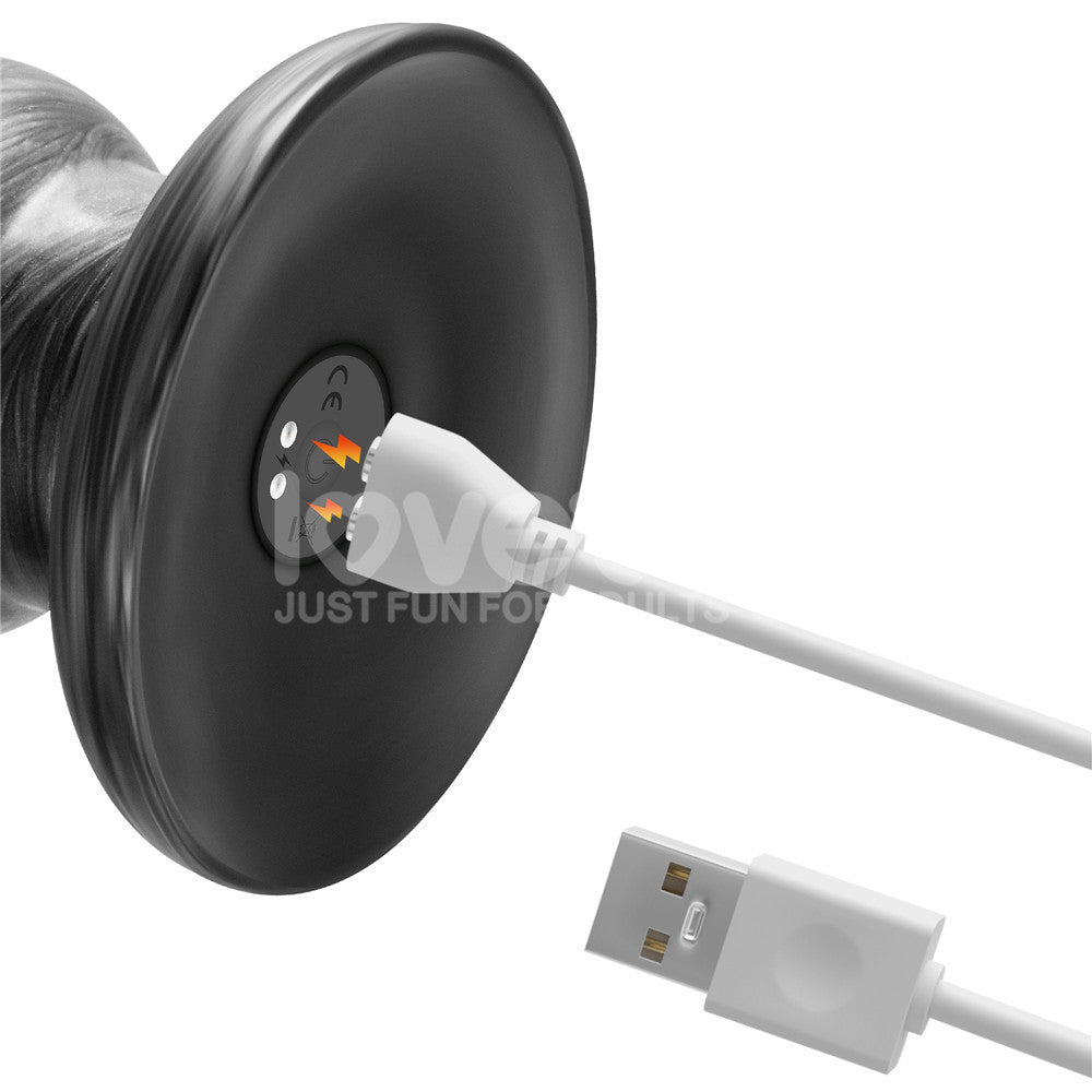 King Sized Vibrating Vibrax Slider 12.5 Inch Grey Dildo