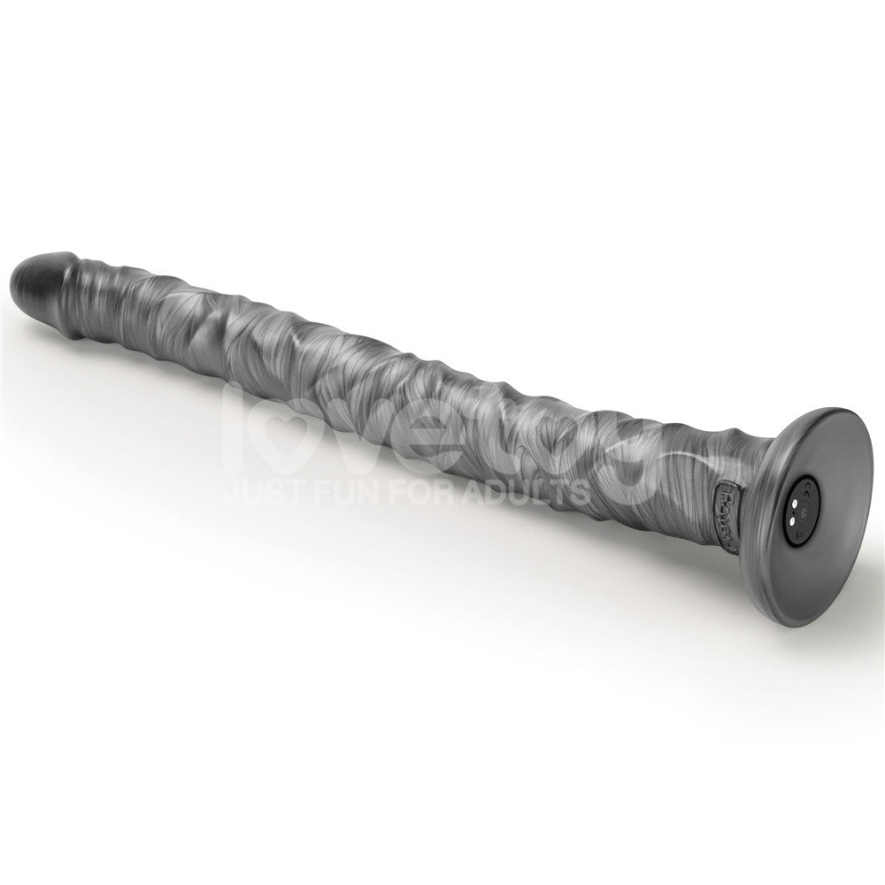 King Sized Vibrating Vibrax Slider 16 Inch Dildo - Grey