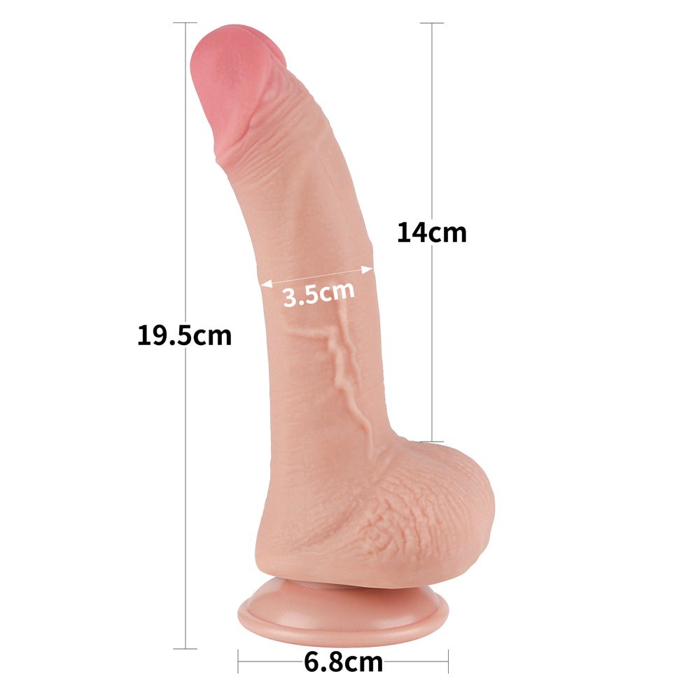 Sliding Skin Dual Layer 7.5 Inch - Flexible Skin Dong - Flesh