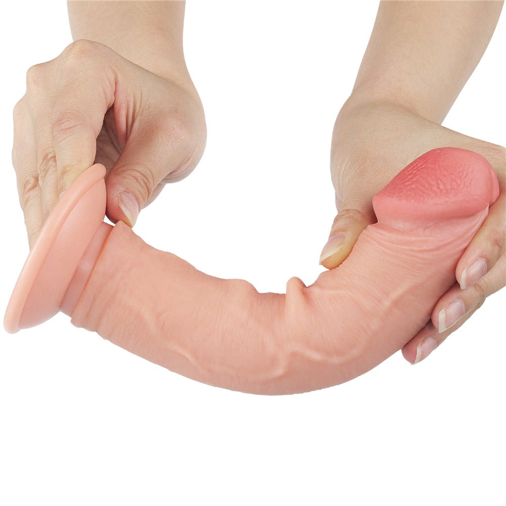 Sliding Skin Dual Layer 8 Inch - Flexible Skin Dong - Flesh