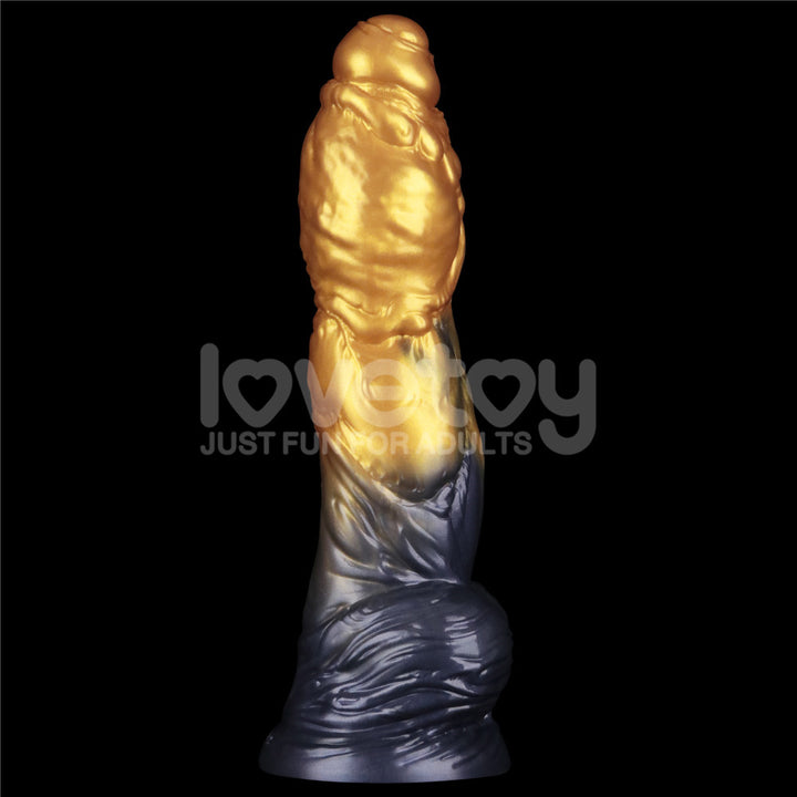 Aerosx 10 Inch Dual Density Inflatable Fantasy Dildo - Gold/Blue