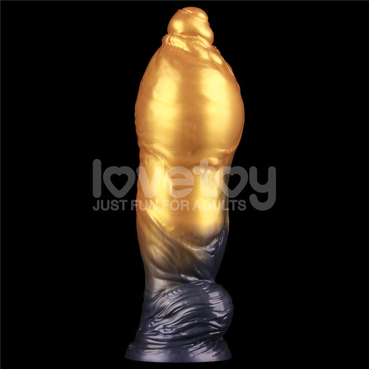 Aerosx 10 Inch Dual Density Inflatable Fantasy Dildo - Gold/Blue