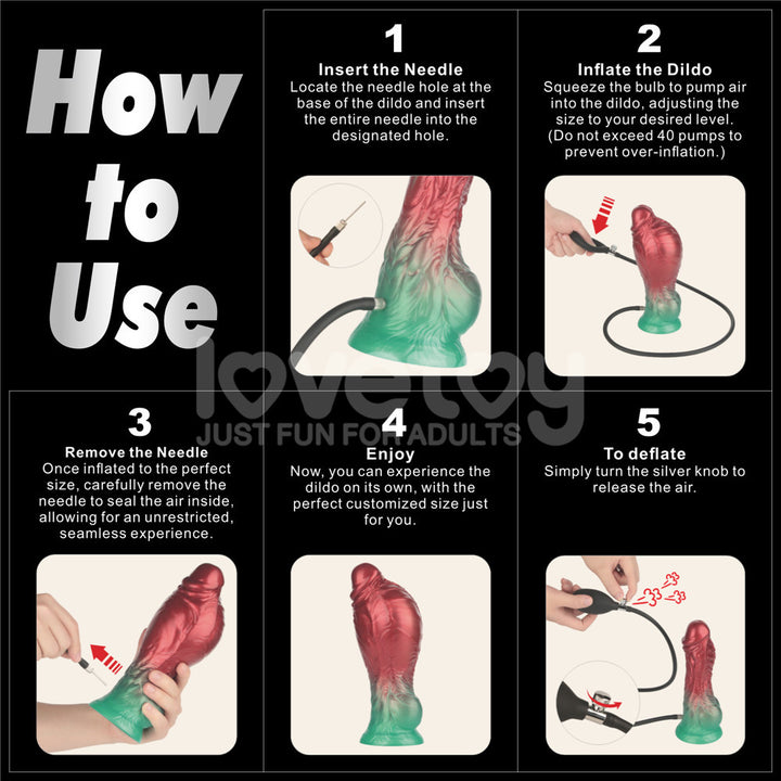 Aerosx 8 Inch Dual Density Inflatable Fantasy Dildo