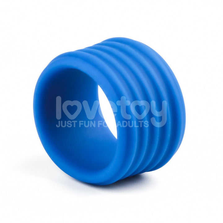 Pinnacle Pro Deep Rib Grip Cock Ring - Blue