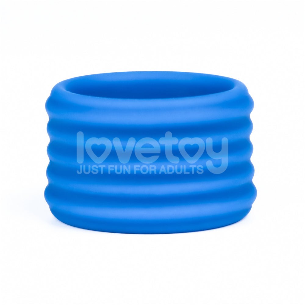 Pinnacle Pro Deep Rib Grip Cock Ring - Blue