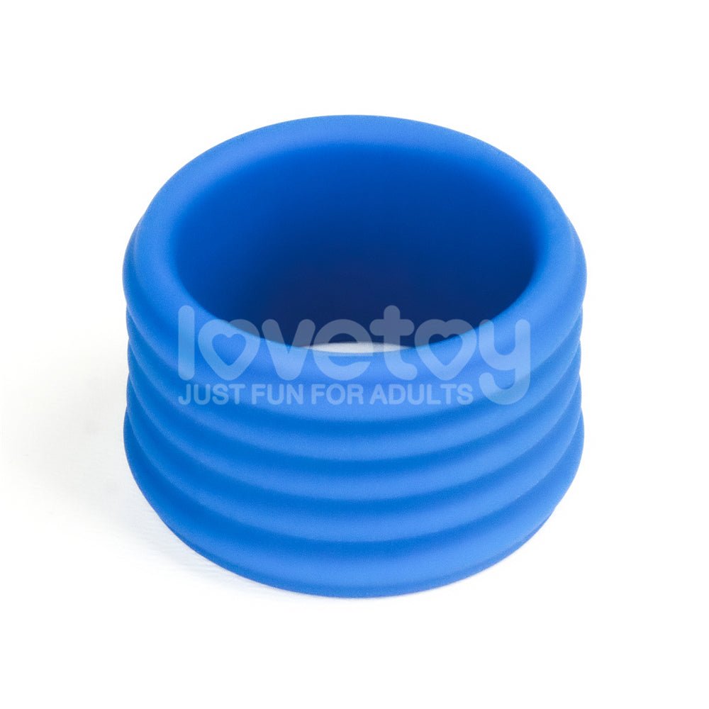 Pinnacle Pro Deep Rib Grip Cock Ring - Blue