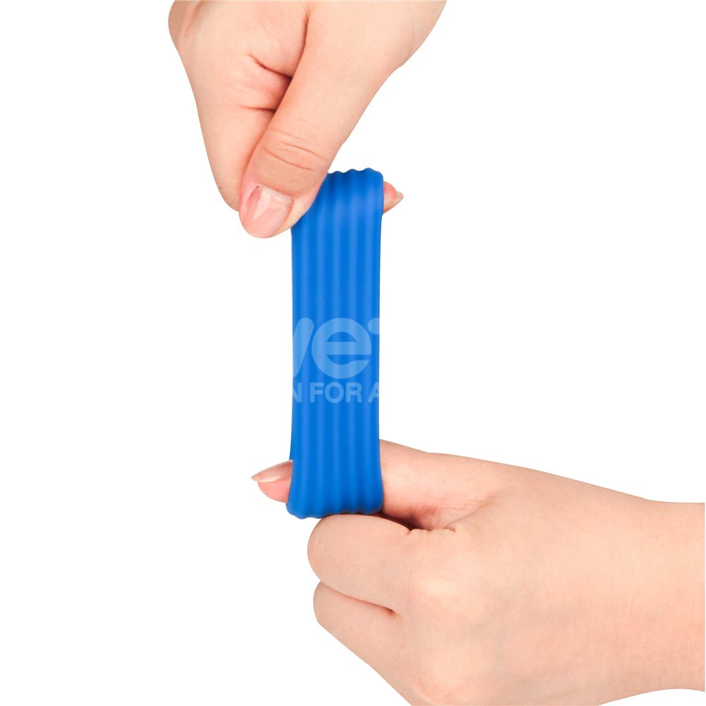 Pinnacle Pro Deep Rib Grip Cock Ring - Blue