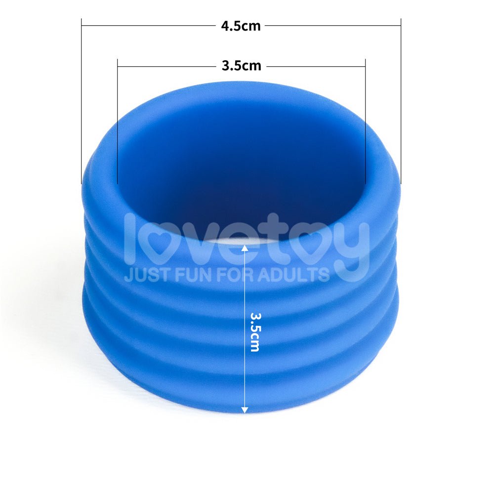 Pinnacle Pro Deep Rib Grip Cock Ring - Blue