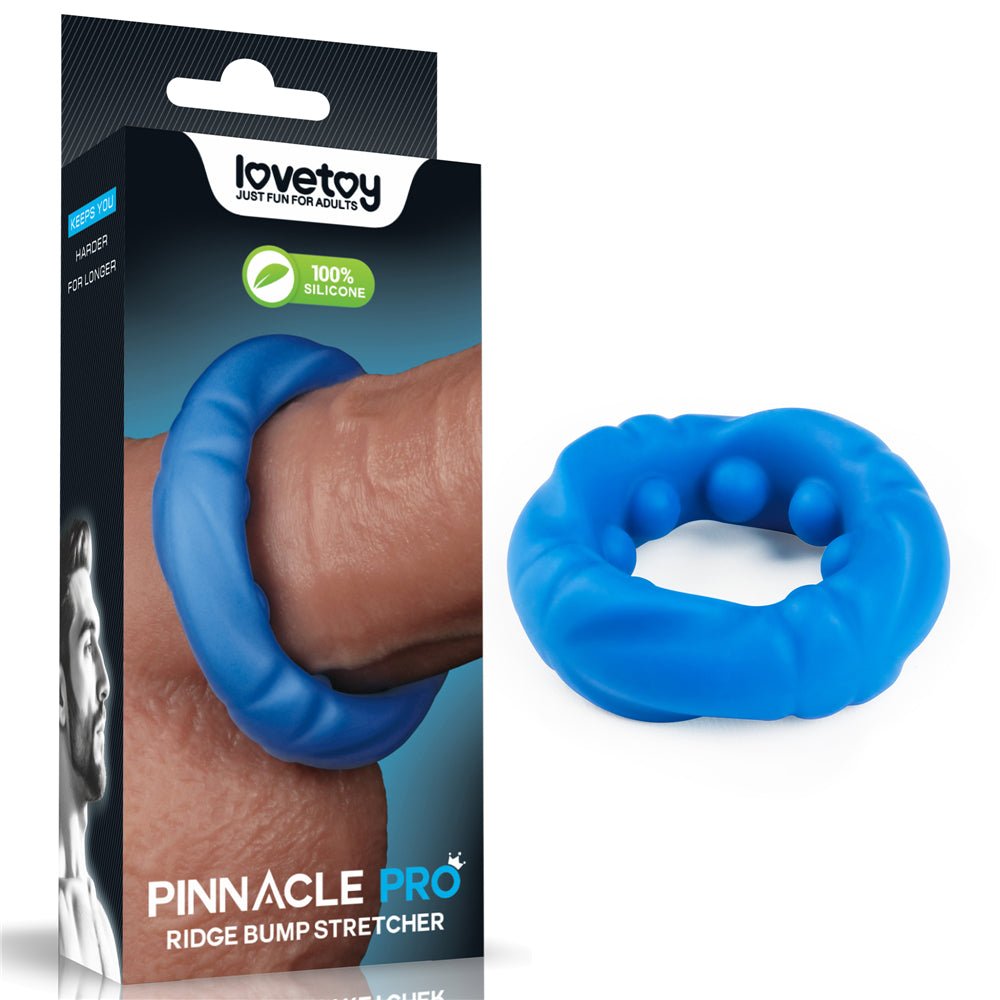 Pinnacle Pro Ridge Bump Cock Ring - Blue