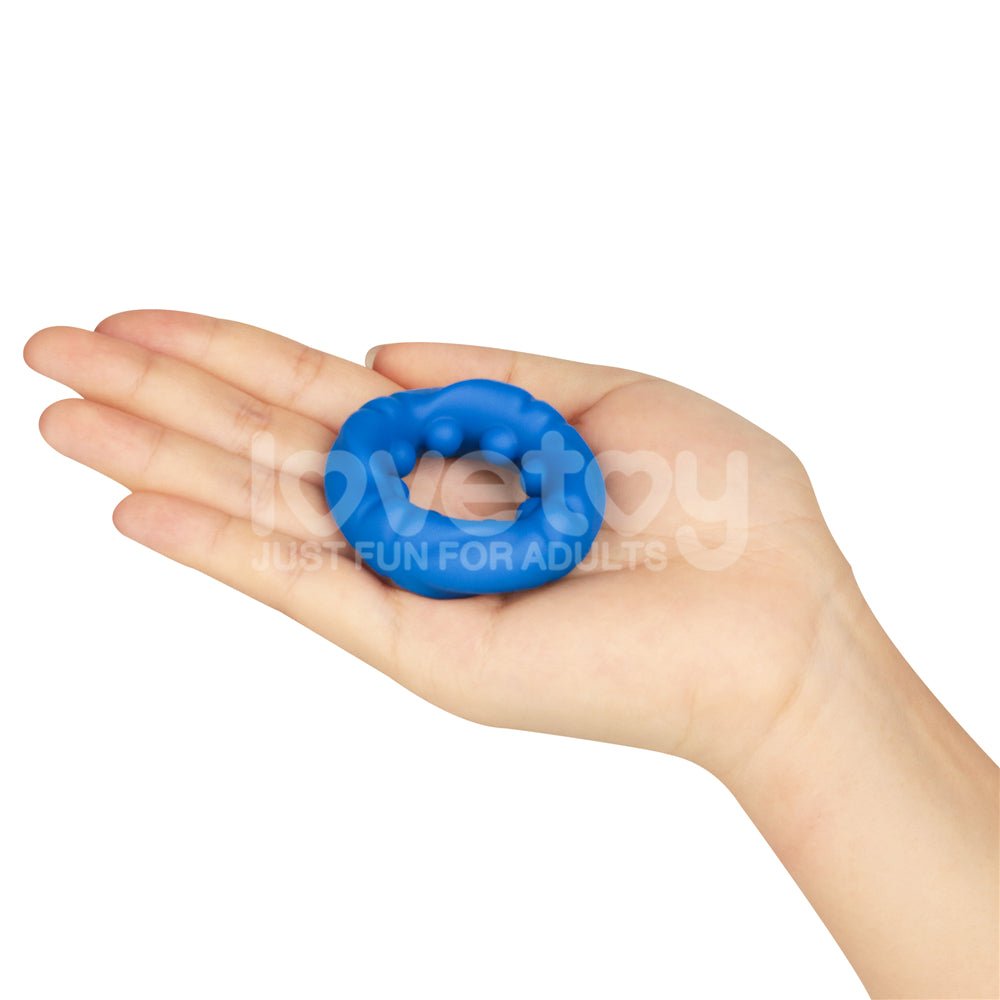 Pinnacle Pro Ridge Bump Cock Ring - Blue