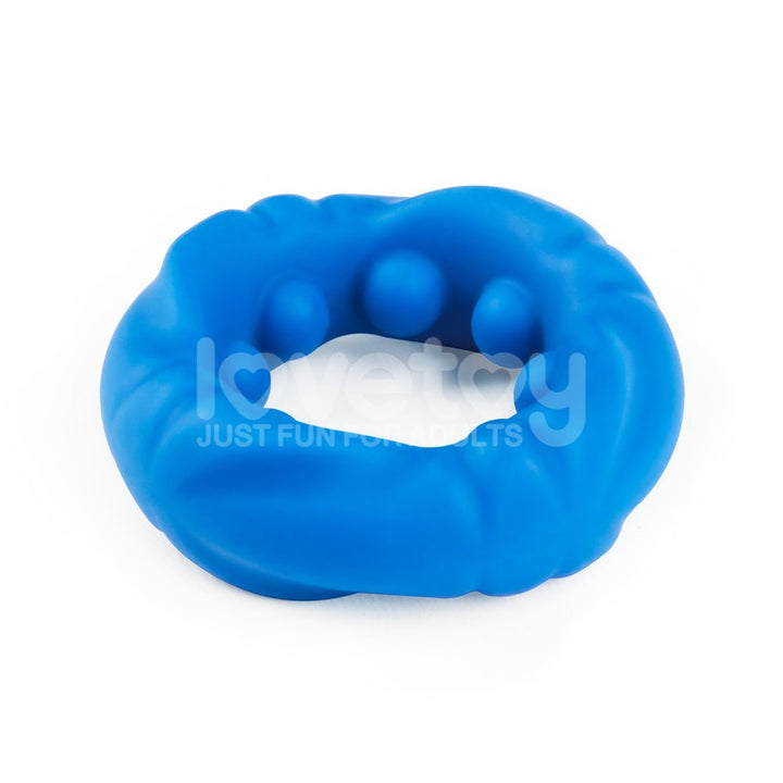 Pinnacle Pro Ridge Bump Cock Ring - Blue