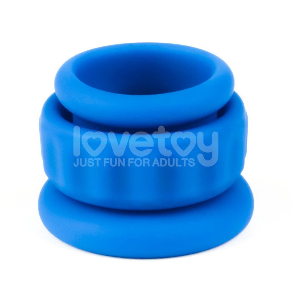 Pinnacle Pro Twin Flex Cock & Balls Ring - Blue