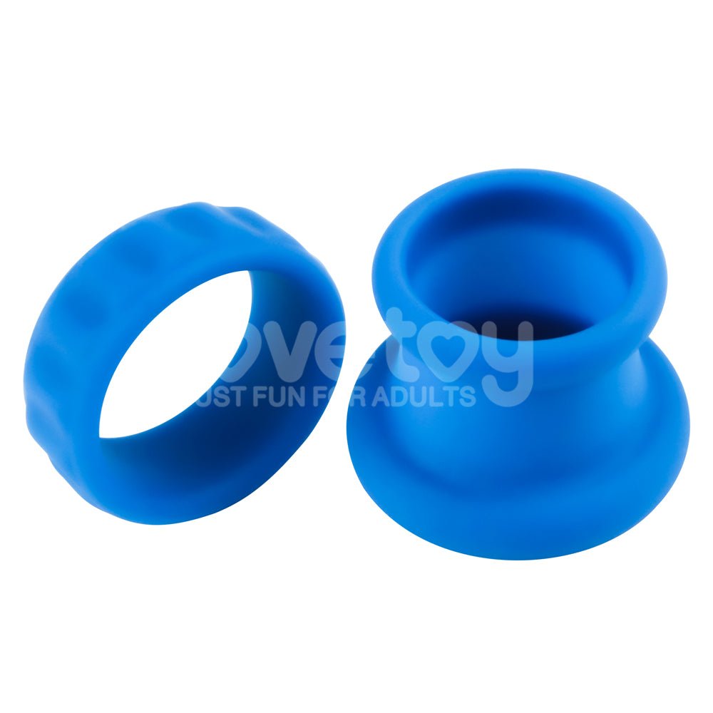 Pinnacle Pro Twin Flex Cock & Balls Ring - Blue