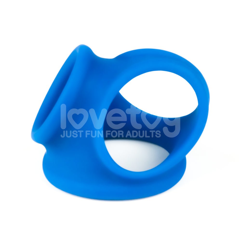 Pinnacle Pro Trio Grip Enhancer -  Cock & Balls Ring - Blue