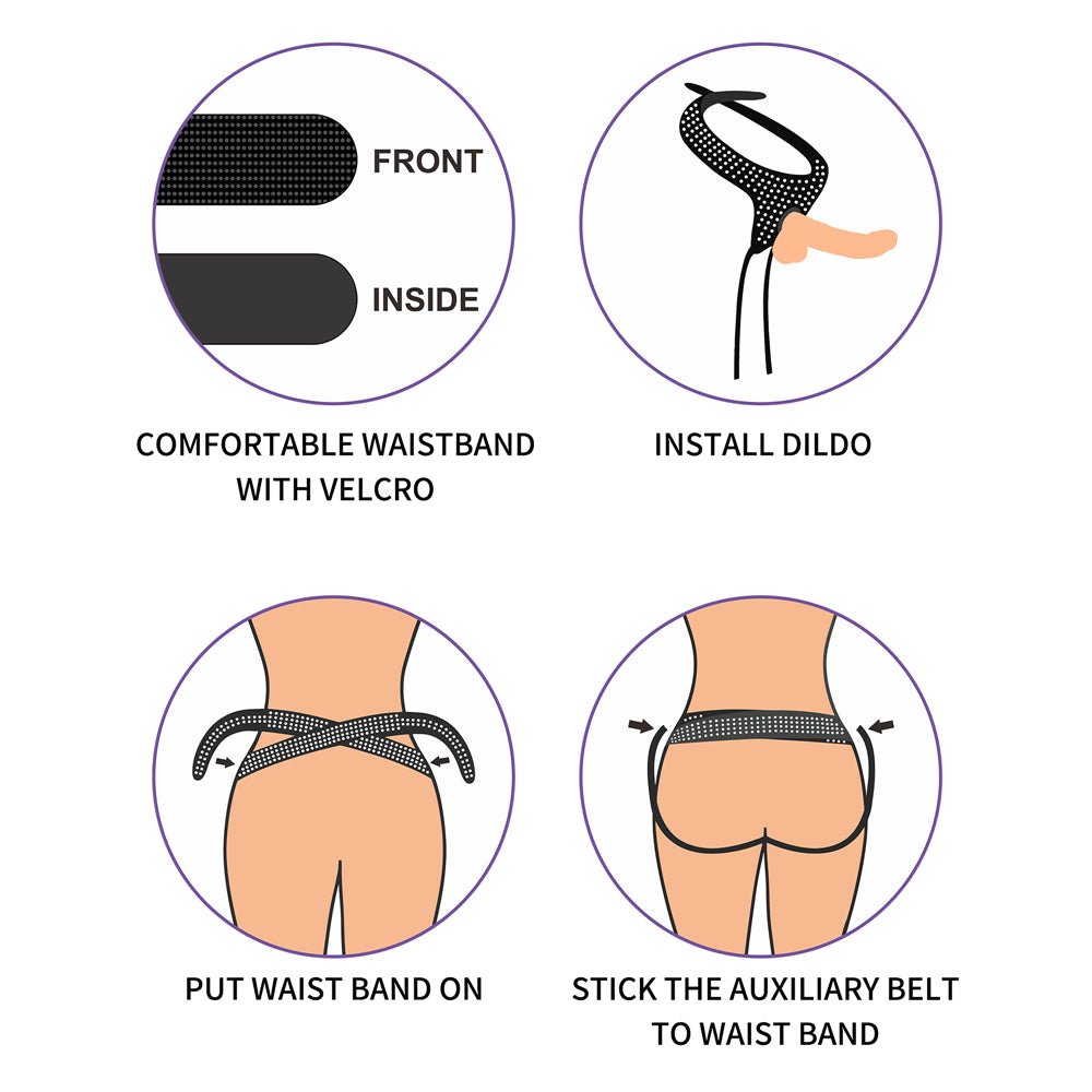 Ingen Easy Adjustable Strap-On Harness - Black