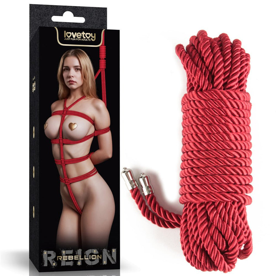 Rebellion Reign Silky Red Bondage Rope - 10 mtrs