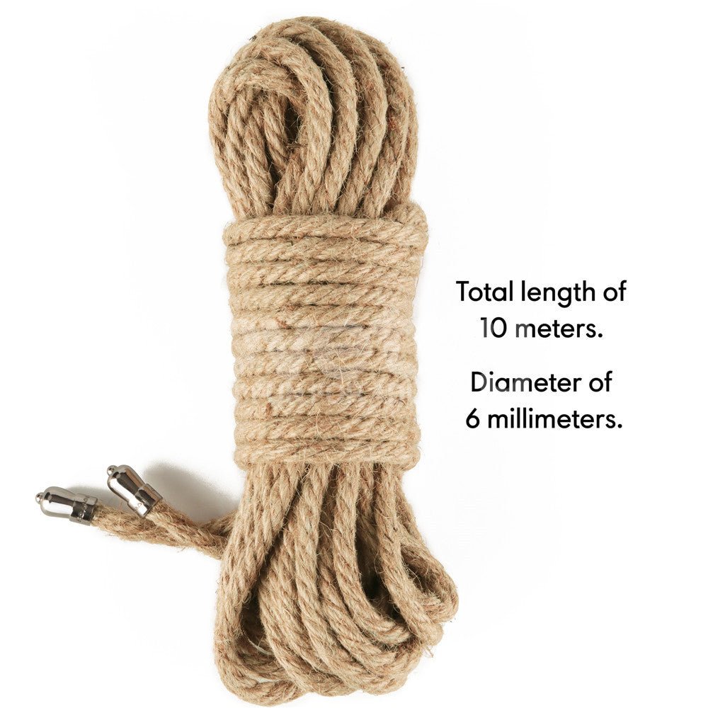 Rebellion Reign Hemp Rustic Bondage Rope - 10 Mtrs