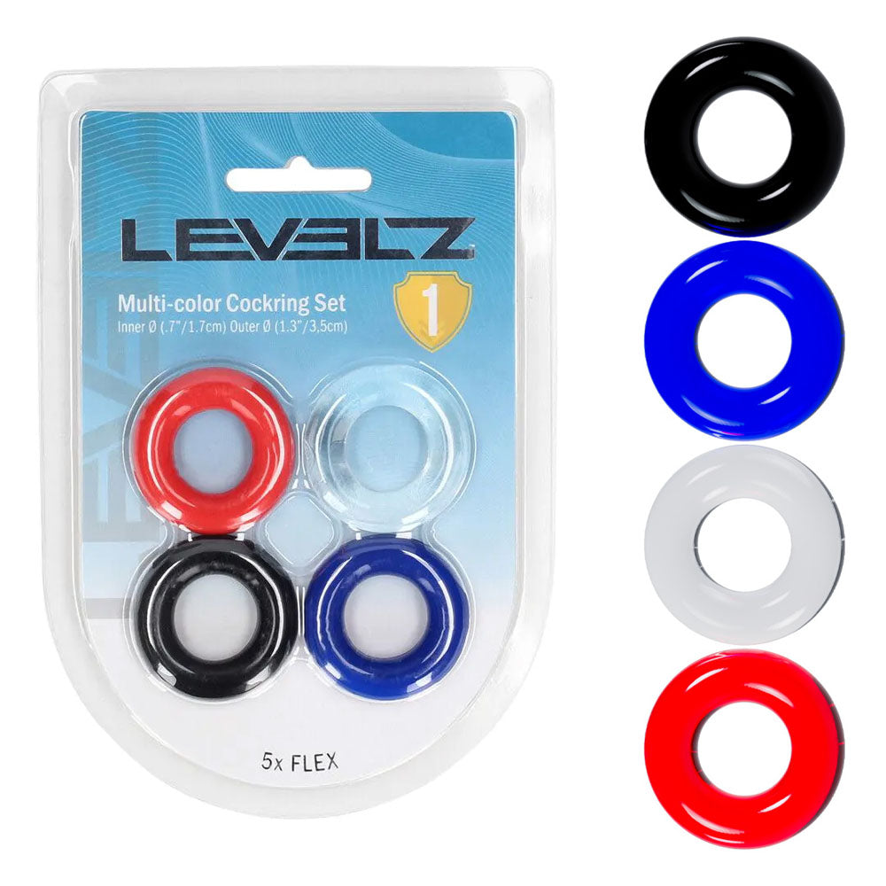 LEVELZ Multicolour Cock Ring Set 