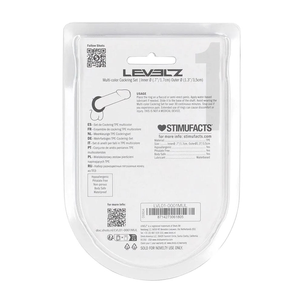 LEVELZ Multicolour Cock Ring Set 