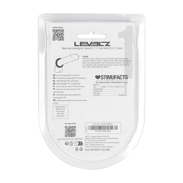 LEVELZ Multicolour Cock Ring Set 