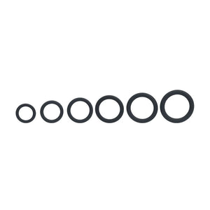 LEVELZ Classic Silicone Black Cock Ring Set - 6 Sizes