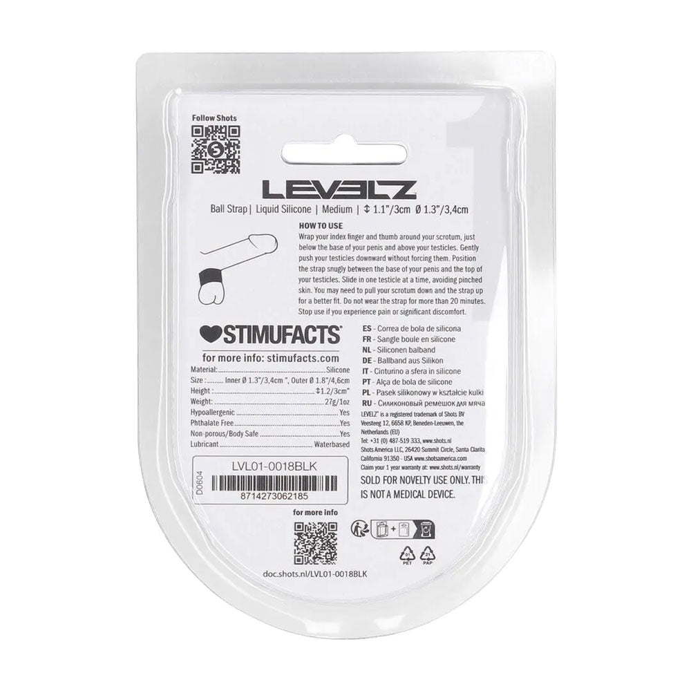 LEVELZ Liquid Silicone Ball Strap - M - Black