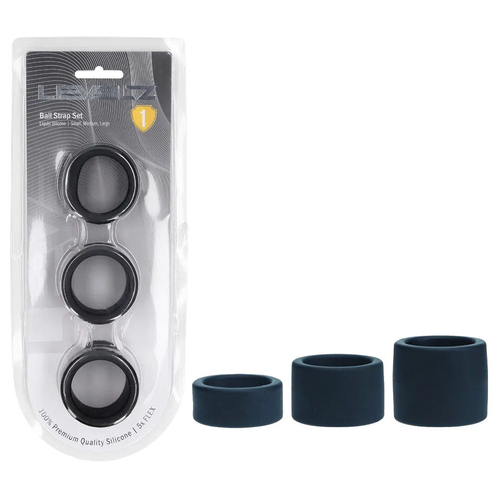 LEVELZ Liquid Silicone Black Ball Strap Stretchers - Set of 3 Sizes