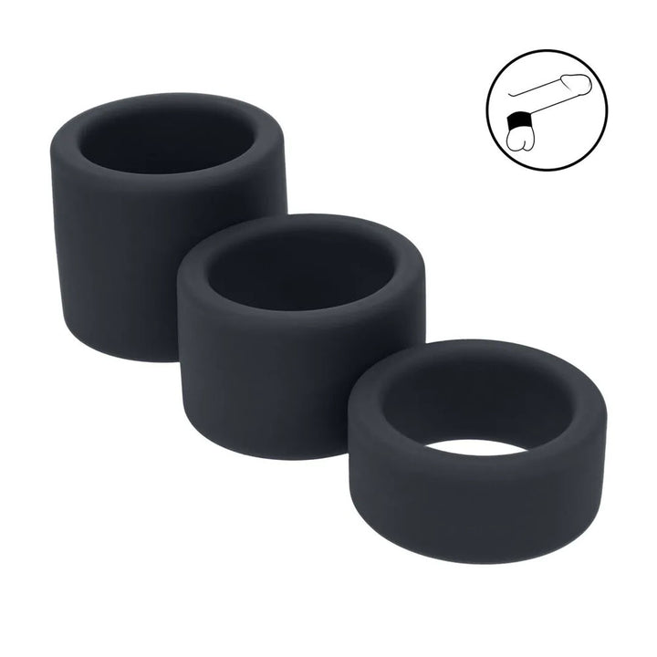LEVELZ Liquid Silicone Black Ball Strap Stretchers - Set of 3 Sizes