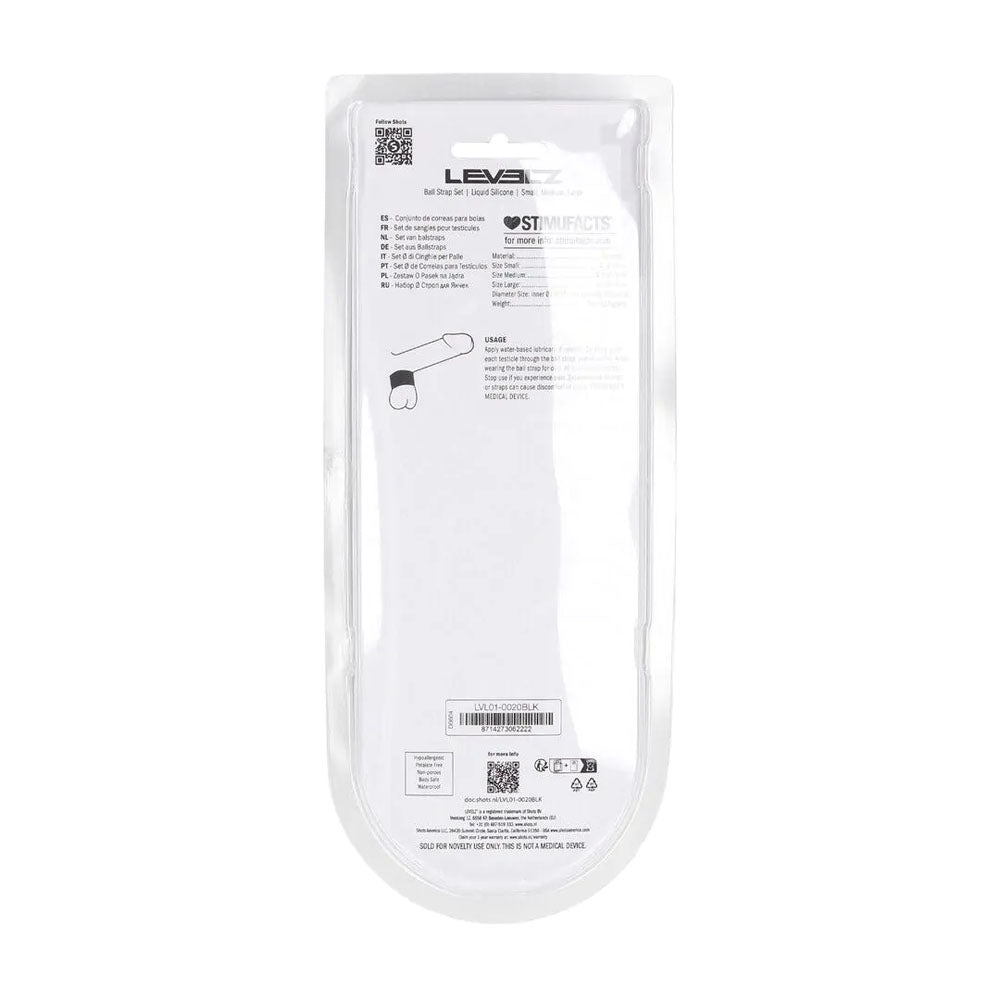 LEVELZ Liquid Silicone Black Ball Strap Stretchers - Set of 3 Sizes