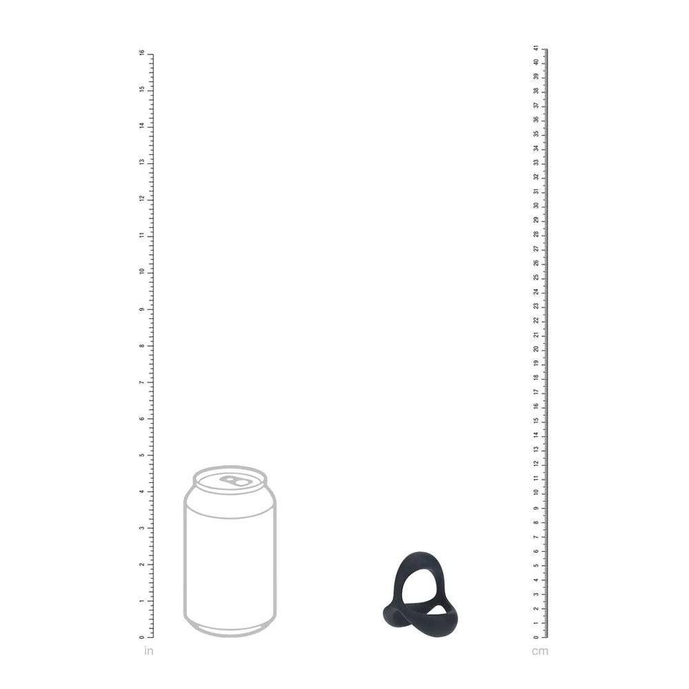 LEVELZ Tri O Ergo Silicone Black Cock & Balls Ring