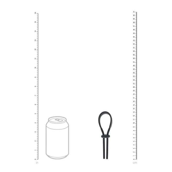 LEVELZ Wide Adjustable Silicone Lasso Cock Ring - Black