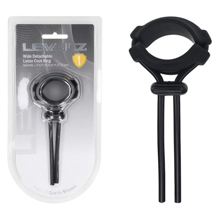 LEVELZ Wide Detachable Lasso Cock Ring - Black