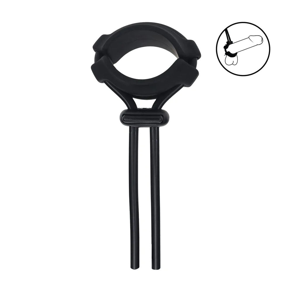 LEVELZ Wide Detachable Lasso Cock Ring - Black
