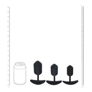 LEVELZ Silicone Weighted Anal Plug Training Set - Black - 3 Sizes