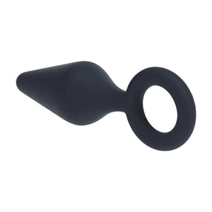 LEVELZ Silicone Anal Plug with Loop - Small - Black