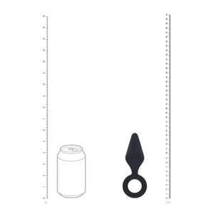LEVELZ Silicone Anal Plug with Loop - Medium - Black