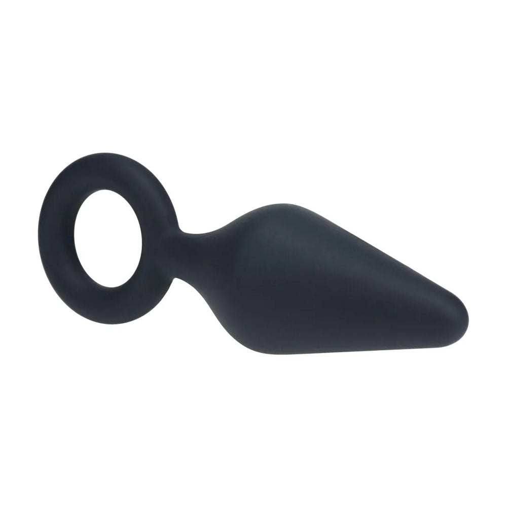 LEVELZ Silicone Anal Plug Large with Loop - Black