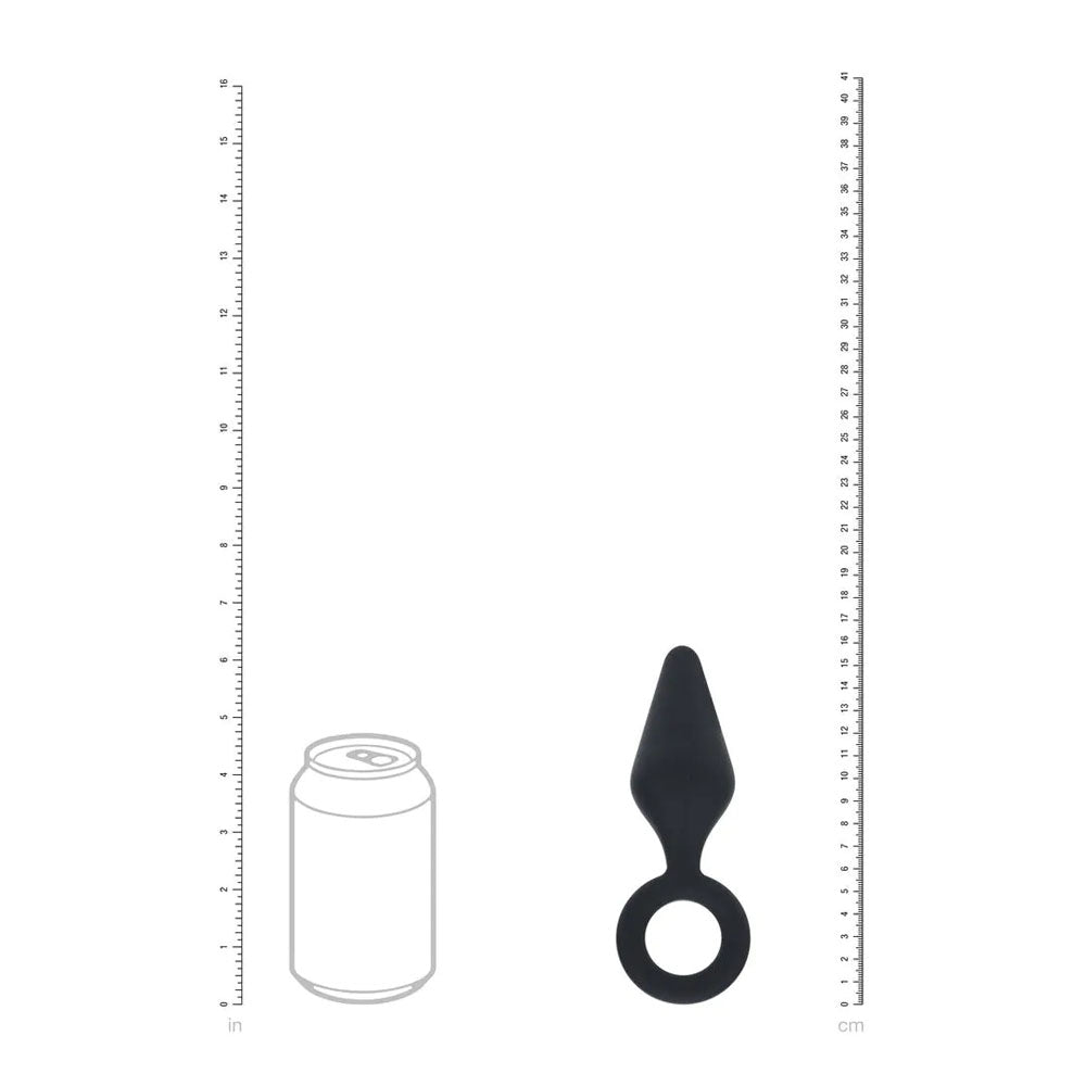 LEVELZ Silicone Anal Plug Large with Loop - Black