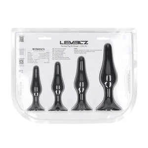 LEVELZ Slim Silicone Anal Plug Kit - Set of 4 Sizes - Black