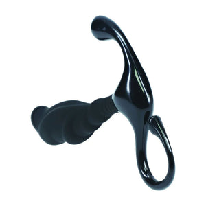 LEVELZ Rippled with Hard Loop Small Prostate Massager - Black