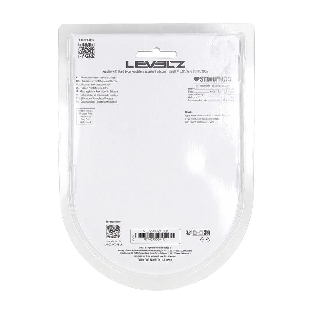 LEVELZ Rippled with Hard Loop Small Prostate Massager - Black