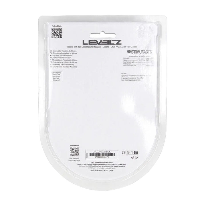 LEVELZ Rippled with Hard Loop Small Prostate Massager - Black