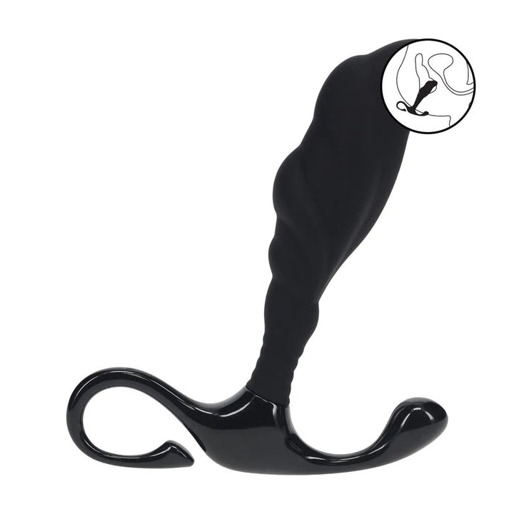 LEVELZ Rippled with Hard Loop Large Prostate Massager - Black