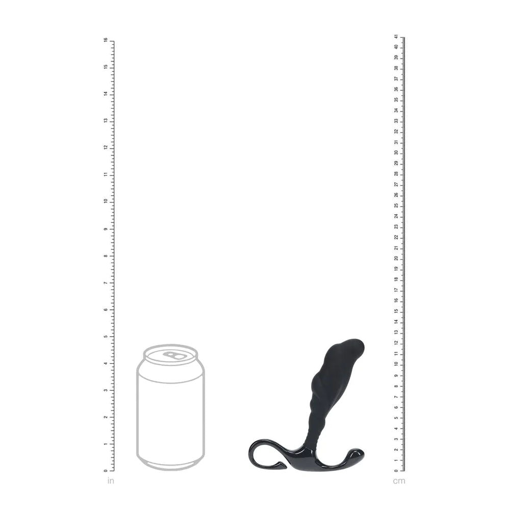 LEVELZ Rippled with Hard Loop Large Prostate Massager - Black