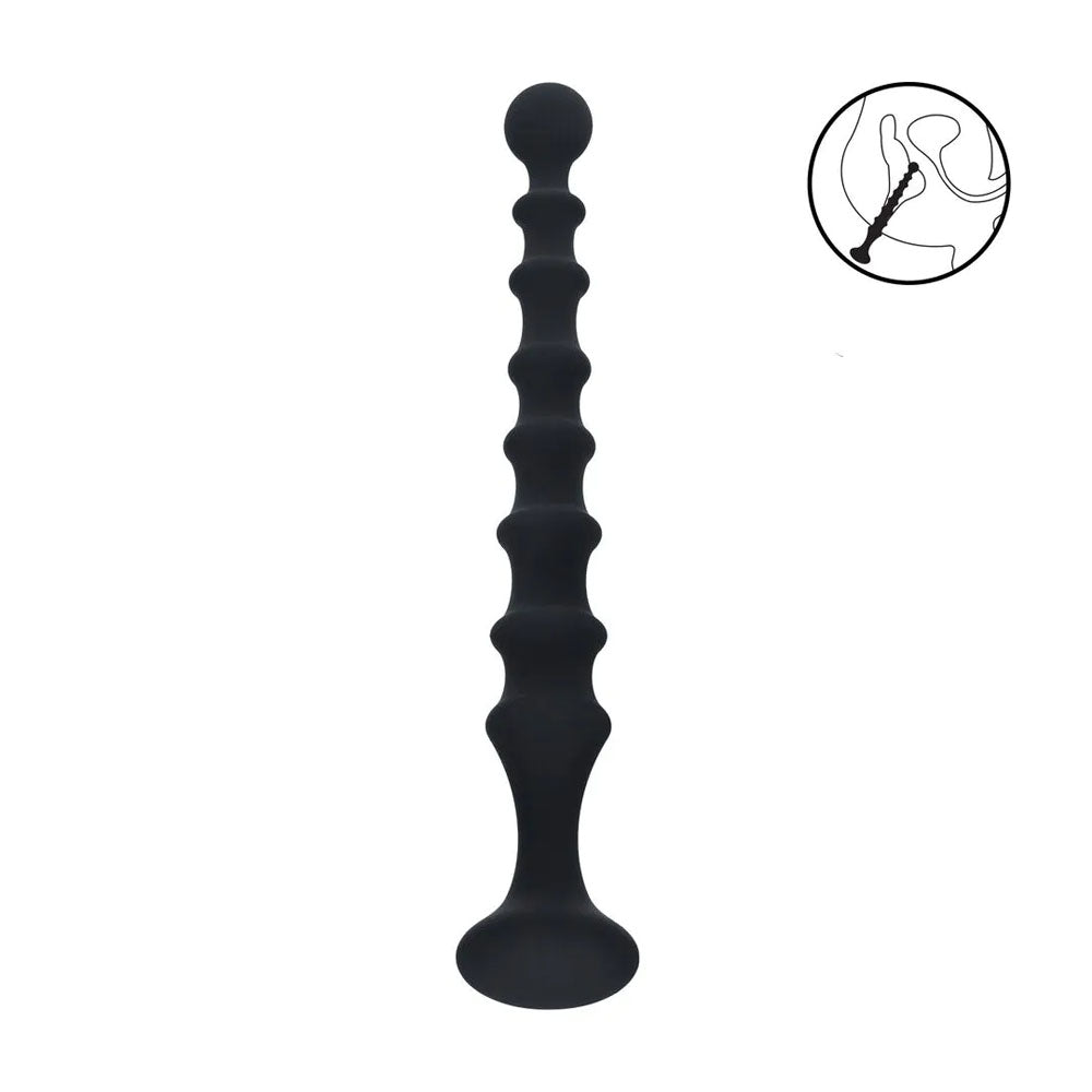 LEVELZ Ribbed Silicone Flared Anal Probe - Black