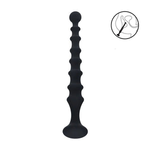 LEVELZ Ribbed Silicone Flared Anal Probe - Black