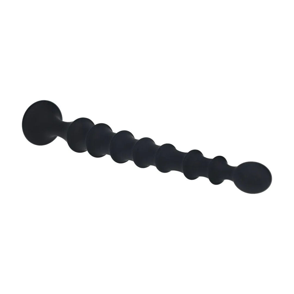 LEVELZ Ribbed Silicone Flared Anal Probe - Black