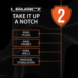 LEVELZ Ribbed Silicone Flared Anal Probe - Black